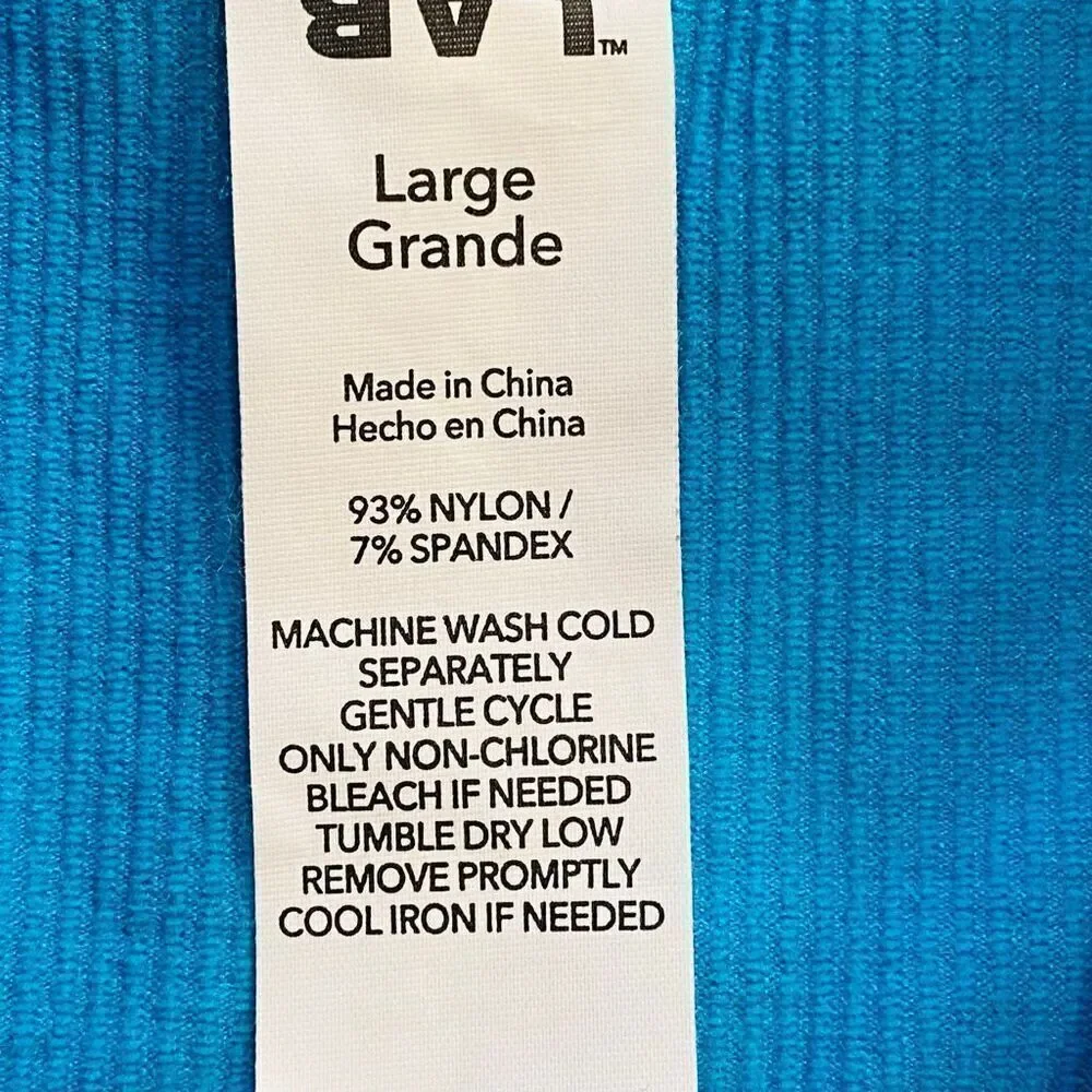 Joy Lab Crossover Waistband Ribbed Hi-Rise Active Biker Shorts Blue Large